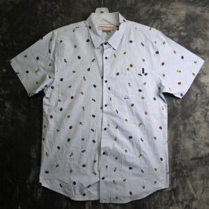 Empyre Surplus Co. Short Sleeve Button Down Mens XL. Luche Libre Pattern.